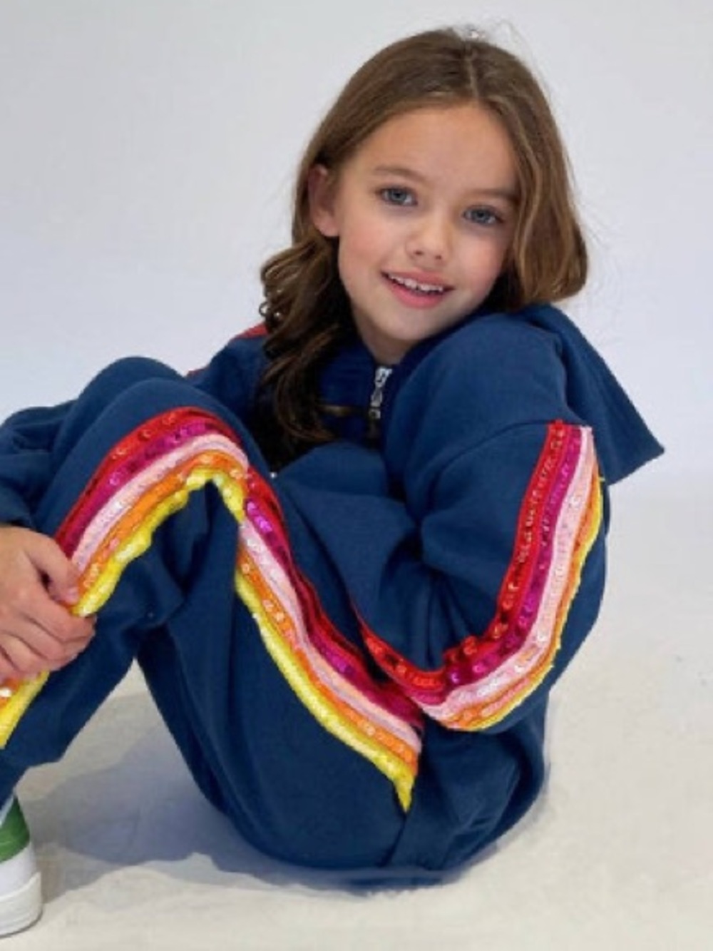 Lola + the Boys Navy Sequin Hoodie